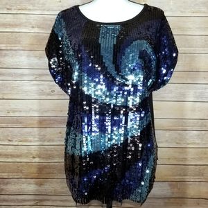 Roz & Ali Sequin Top Size L